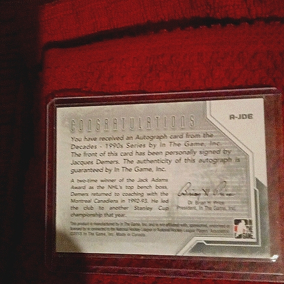 Jacques Demers 2013-2014 Decades 1990's Autographed NHL - Picture 4 of 4